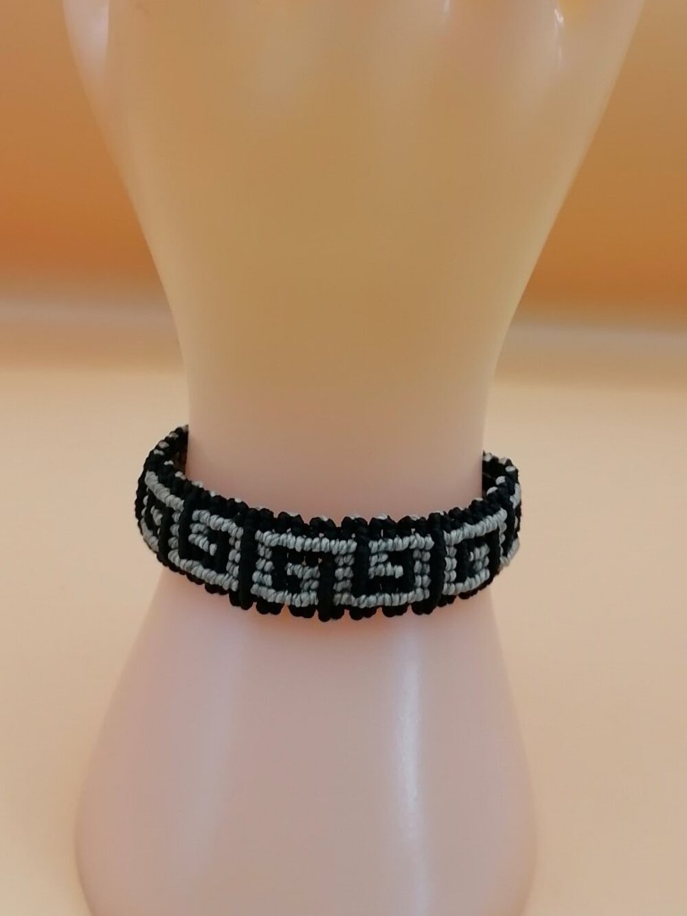 Andean Inca Hand-Woven Macrame Bracelet with Geometric Designs
